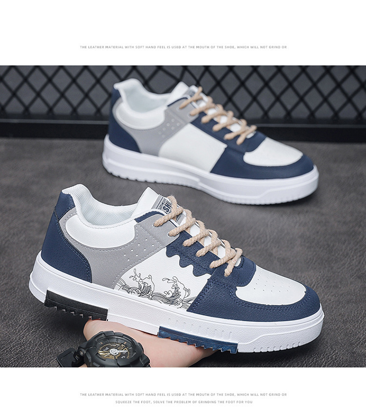 Skateschoenen voor heren met grafische print en vetersluiting detail 11
