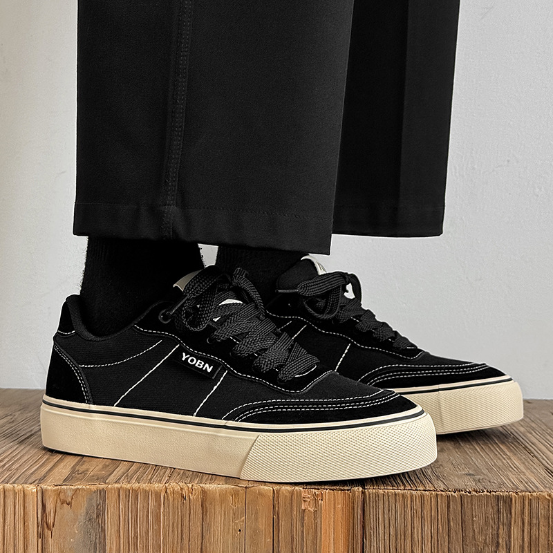 Men's Breathable Canvas Lace-Up Casual Shoes 4