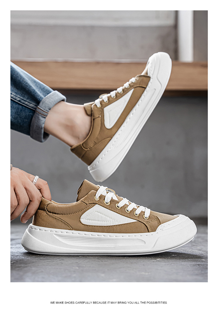 Chaussures casual pour homme en toile à plateforme et blocs de couleur detail 9
