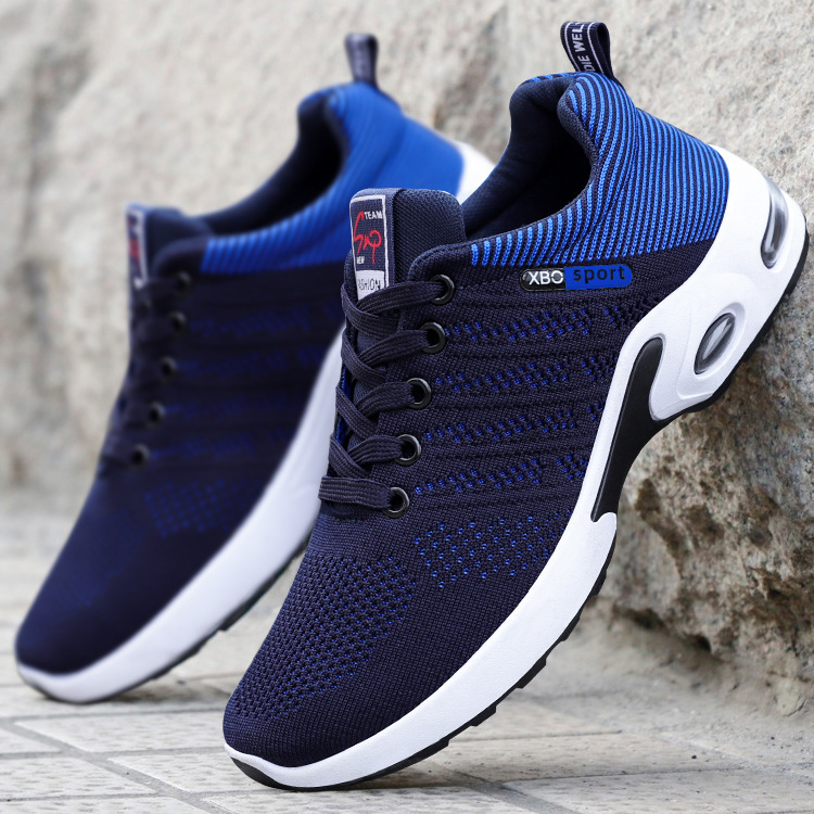 Men's Breathable Cushioned Lace-Up Running Shoes 4