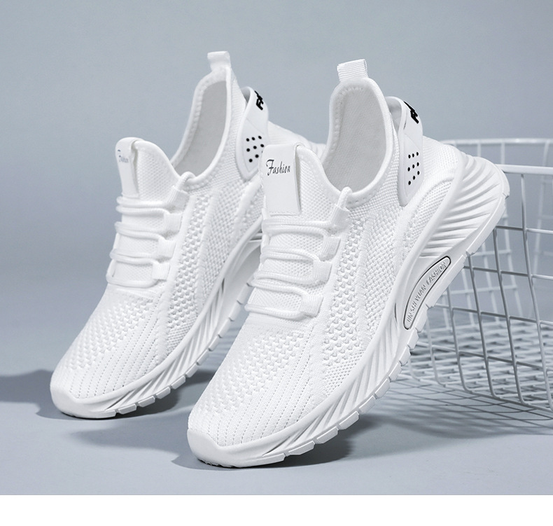 Women's Breathable Knit Lace-Up Running Shoes detail 5