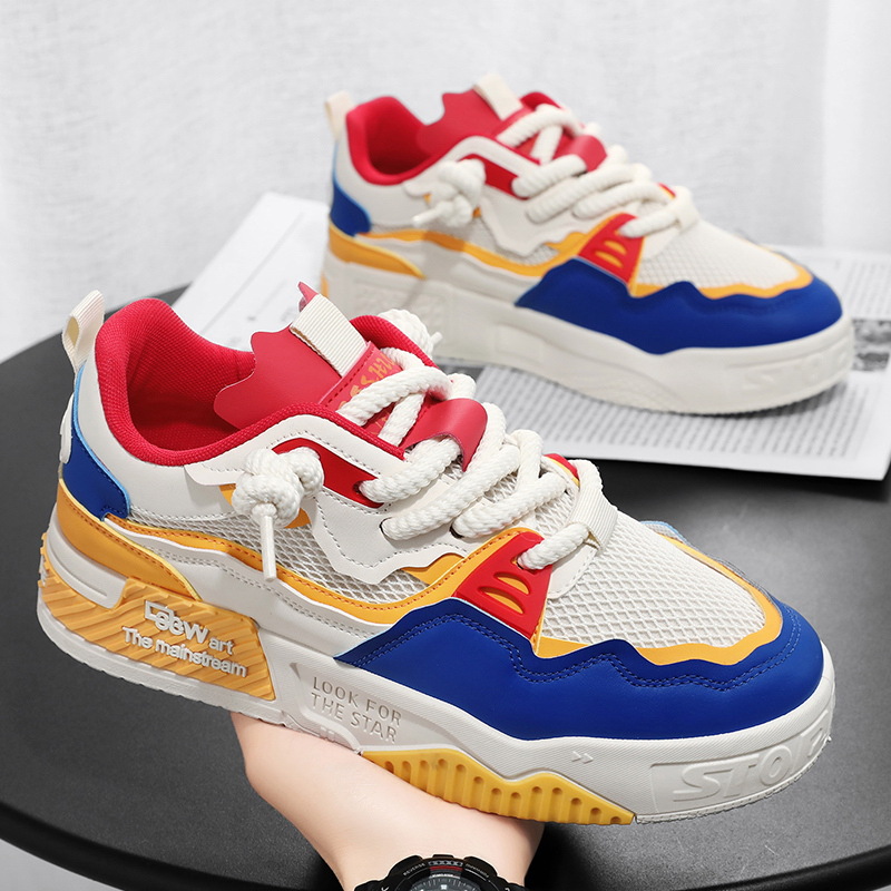 Men's Breathable Colorblock Lace-Up Casual Shoes 5