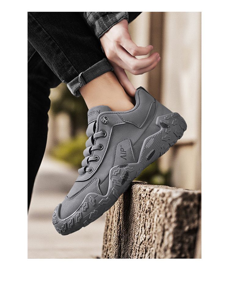 Rutschfeste Herren-Freizeitschuhe mit Schnürung für draußen detail 4