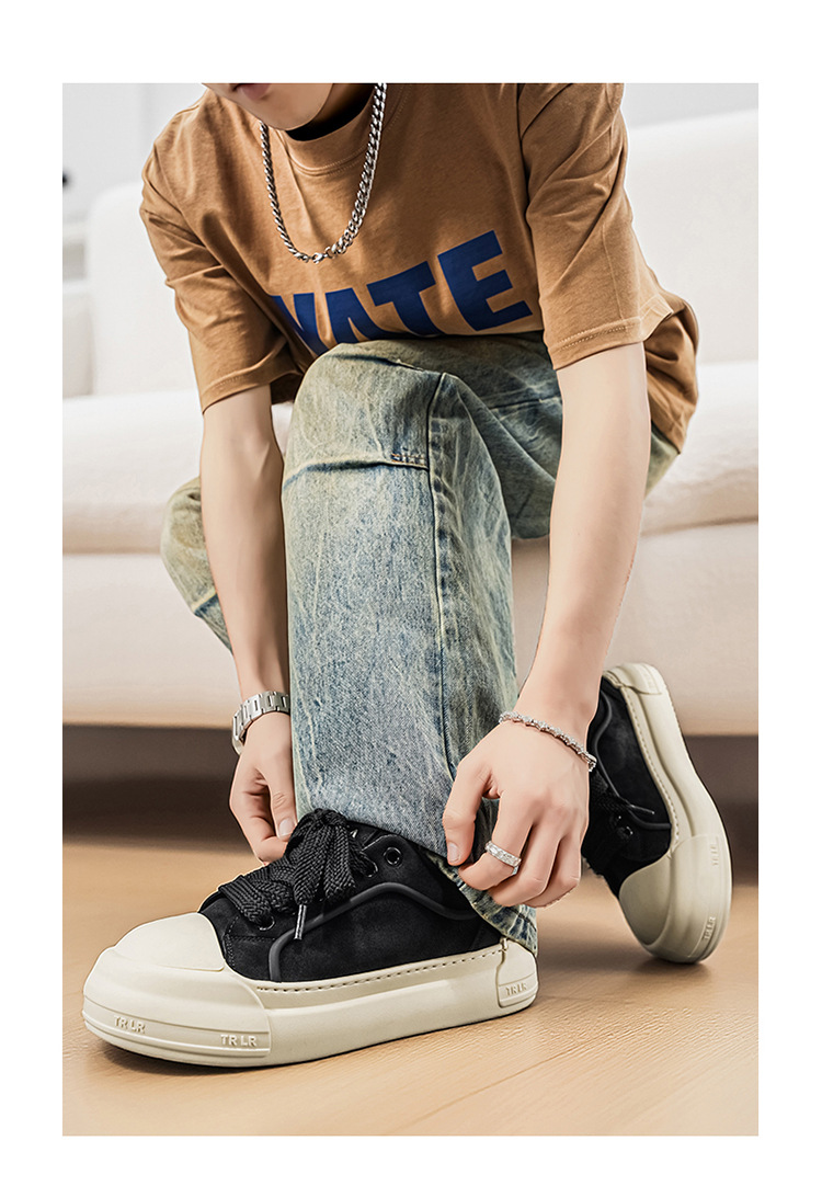 Men's Platform Lace-Up Chunky Casual Shoes detail 8