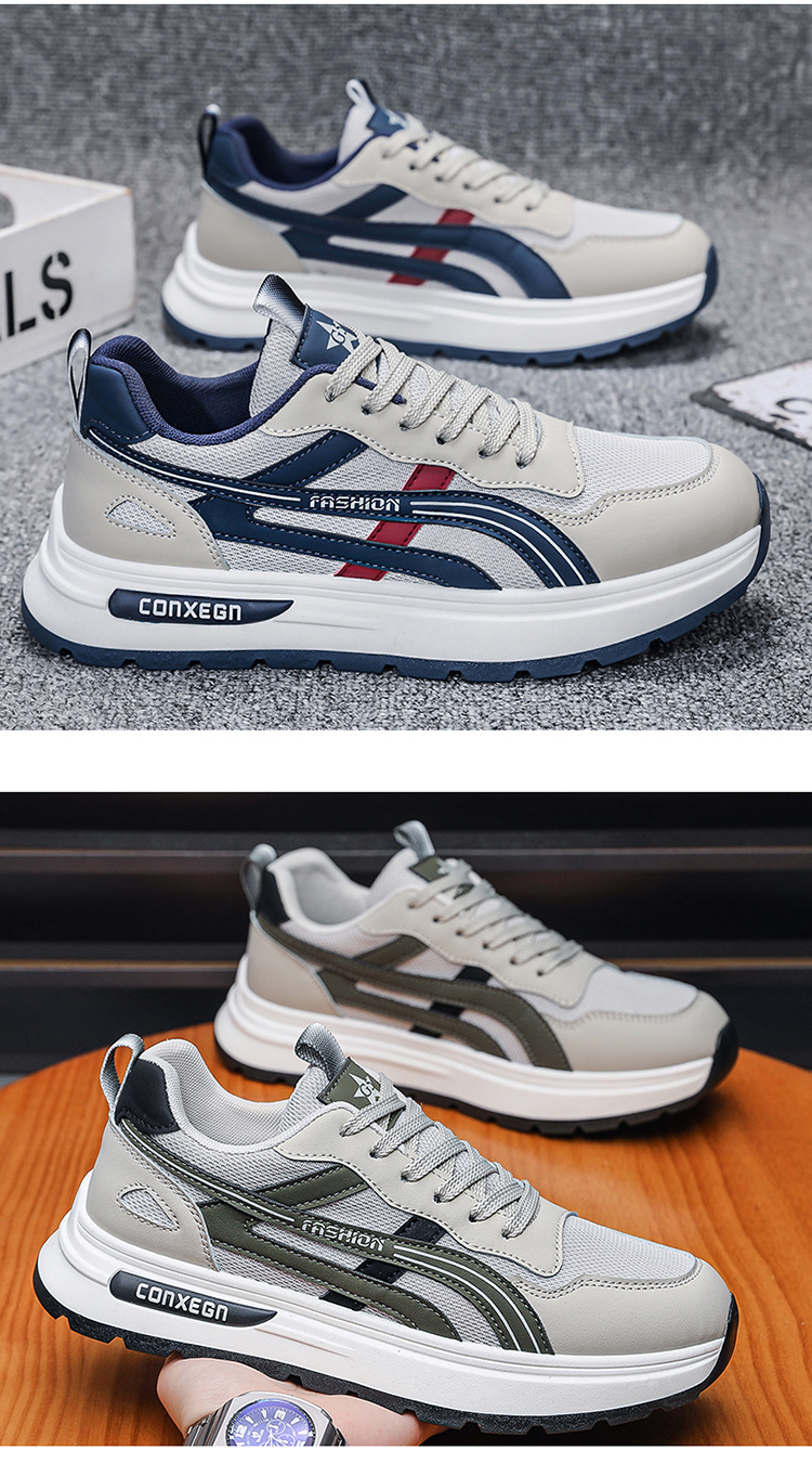 Sneakers da uomo traspiranti stringate con suola ammortizzata detail 11