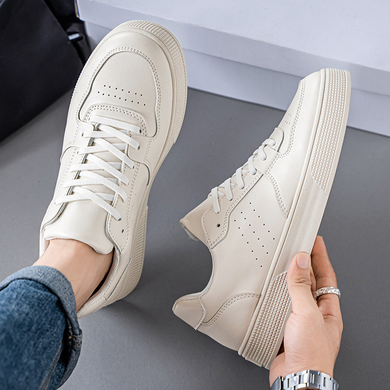 Atmungsaktive Herren-Freizeitschuhe aus PU-Leder zum Schnüren