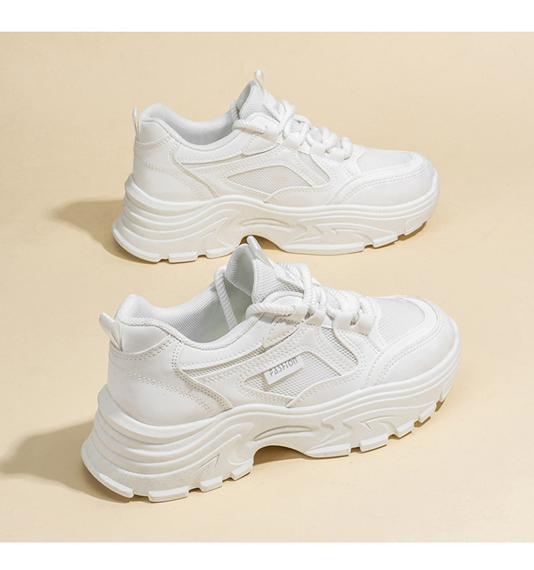 Atmungsaktive Plateau-Sneaker für Damen mit dicker Sohle detail 8