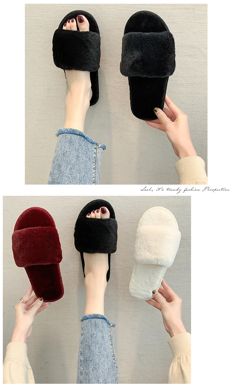 Chaussons douillets en peluche à bout ouvert pour femme detail 2