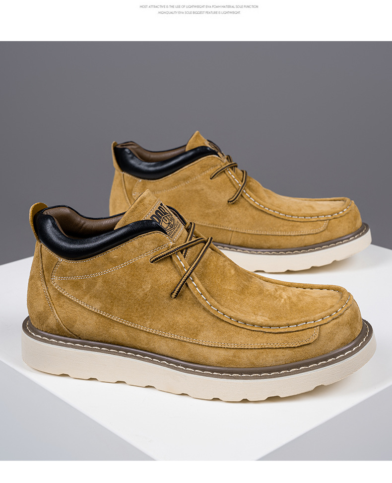 Men's Suede Lace-Up Moc Toe Casual Shoes detail 9