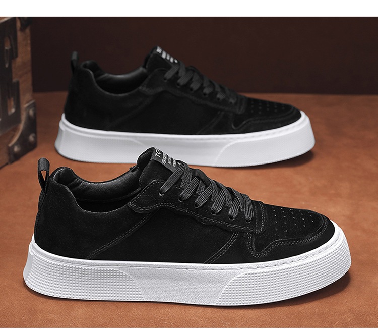 Chaussures de skate à lacets respirantes en daim pour homme detail 7