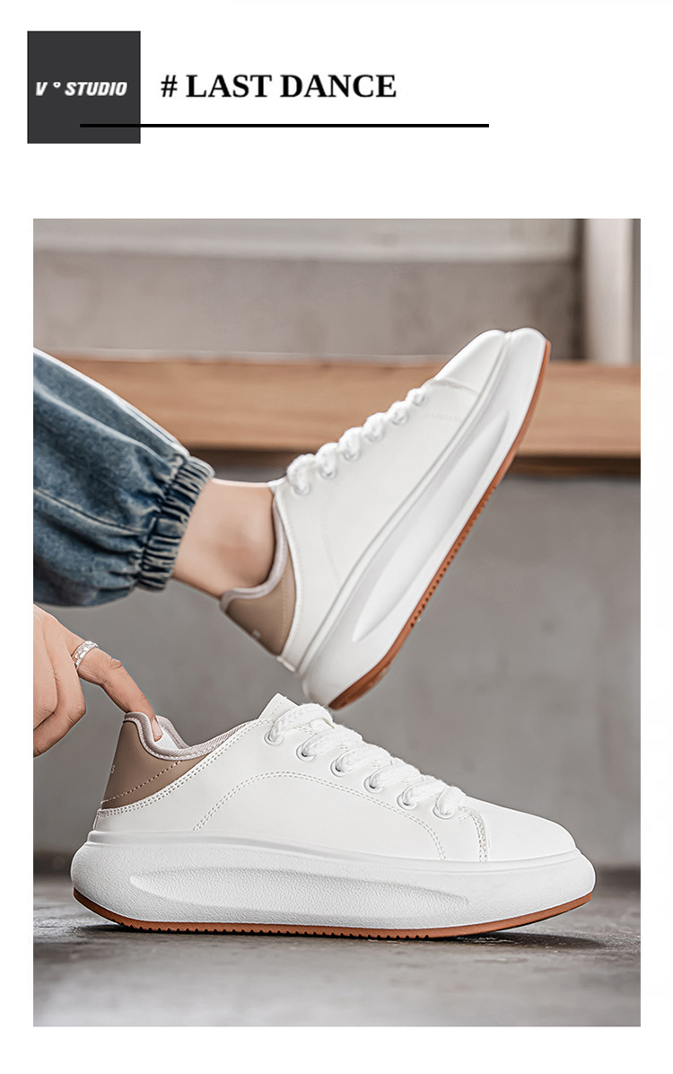 Gedämpfte Plateau-Freizeitschuhe für Herren mit Schnürung detail 6