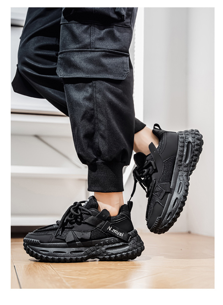 Scarpe casual da uomo traspiranti in mesh stringate con zeppa detail 14