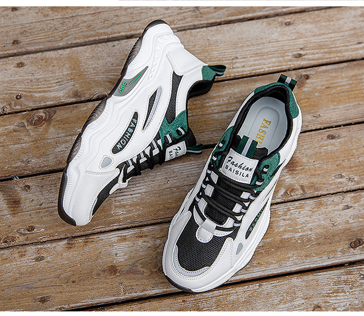 Men's Breathable Colorblock Lace-Up Casual Shoes detail 10