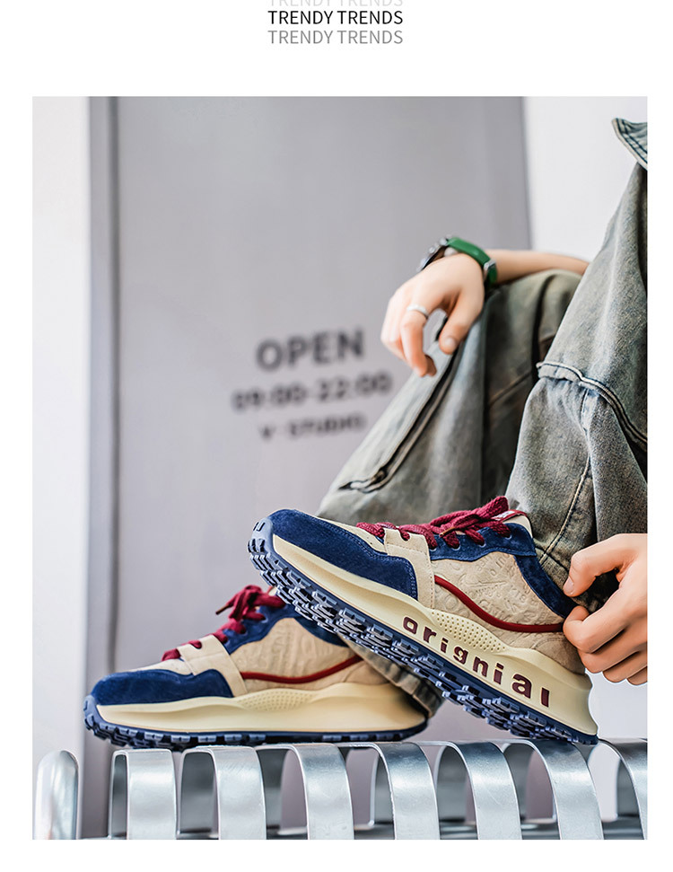 Men's Colorblock Cushioned Platform Casual Shoes detail 6
