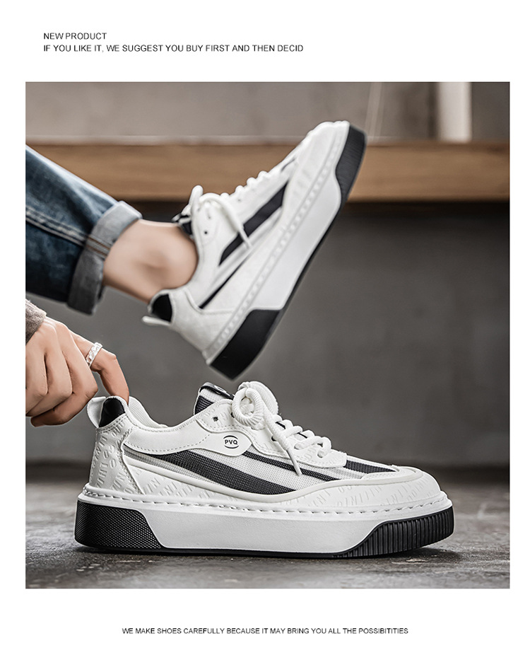 Herren Plateau-Sneaker zum Schnüren mit Streifen detail 7