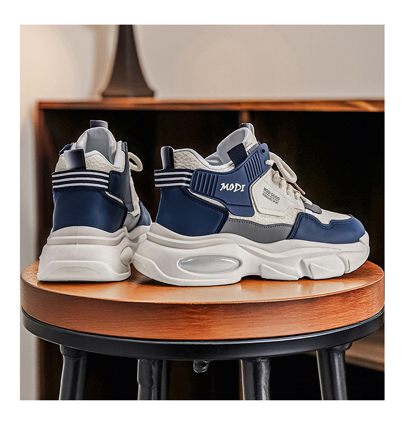 Dikke gedempte casual herenschoenen met colourblock-design detail 7