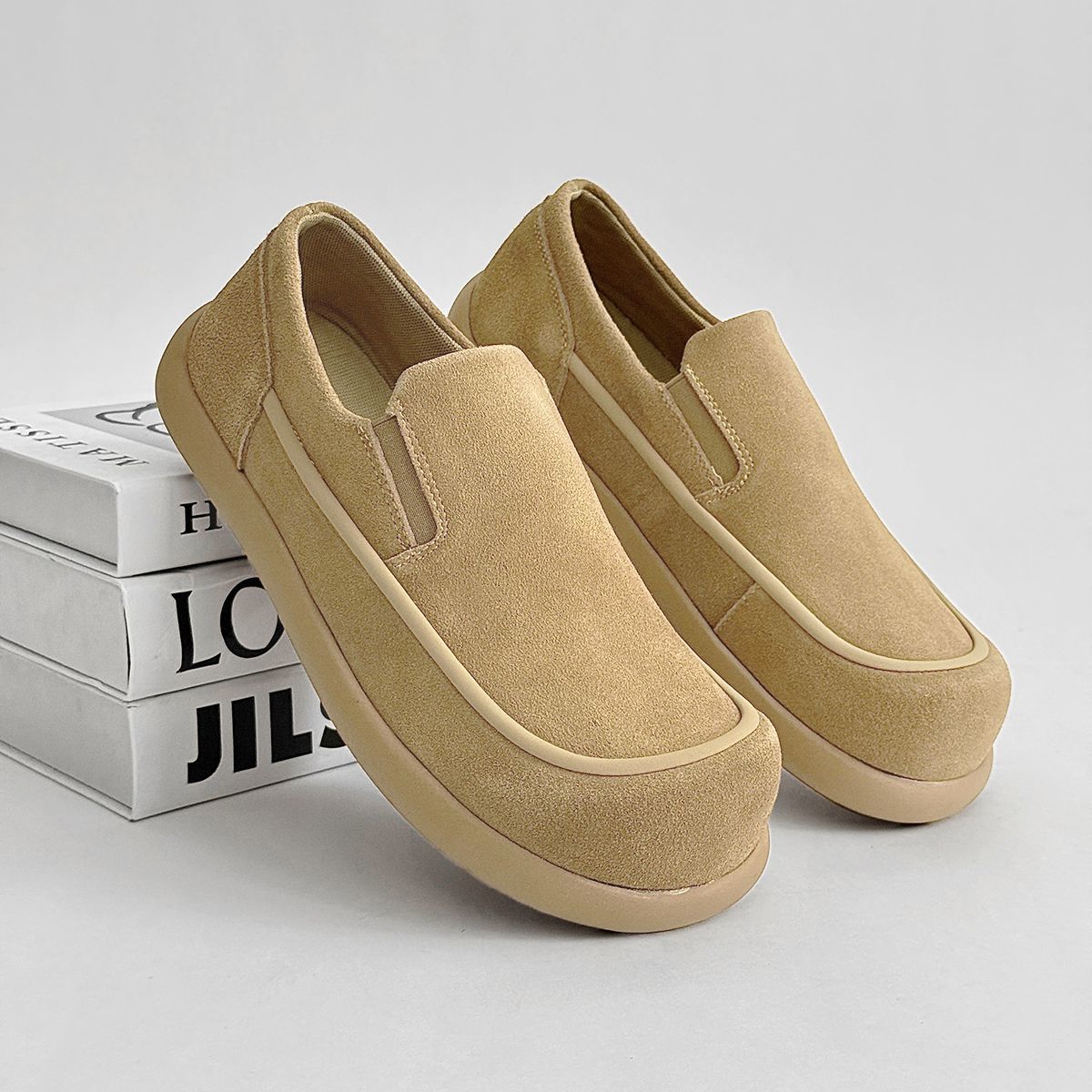 Casual slip-on herenschoenen van suède detail 10