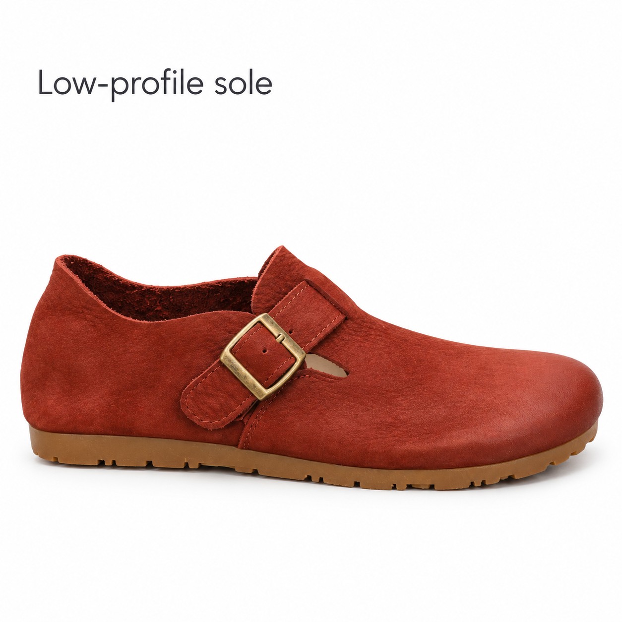 Women's Full-Grain Leather Buckle Barefoot Shoes detail 4