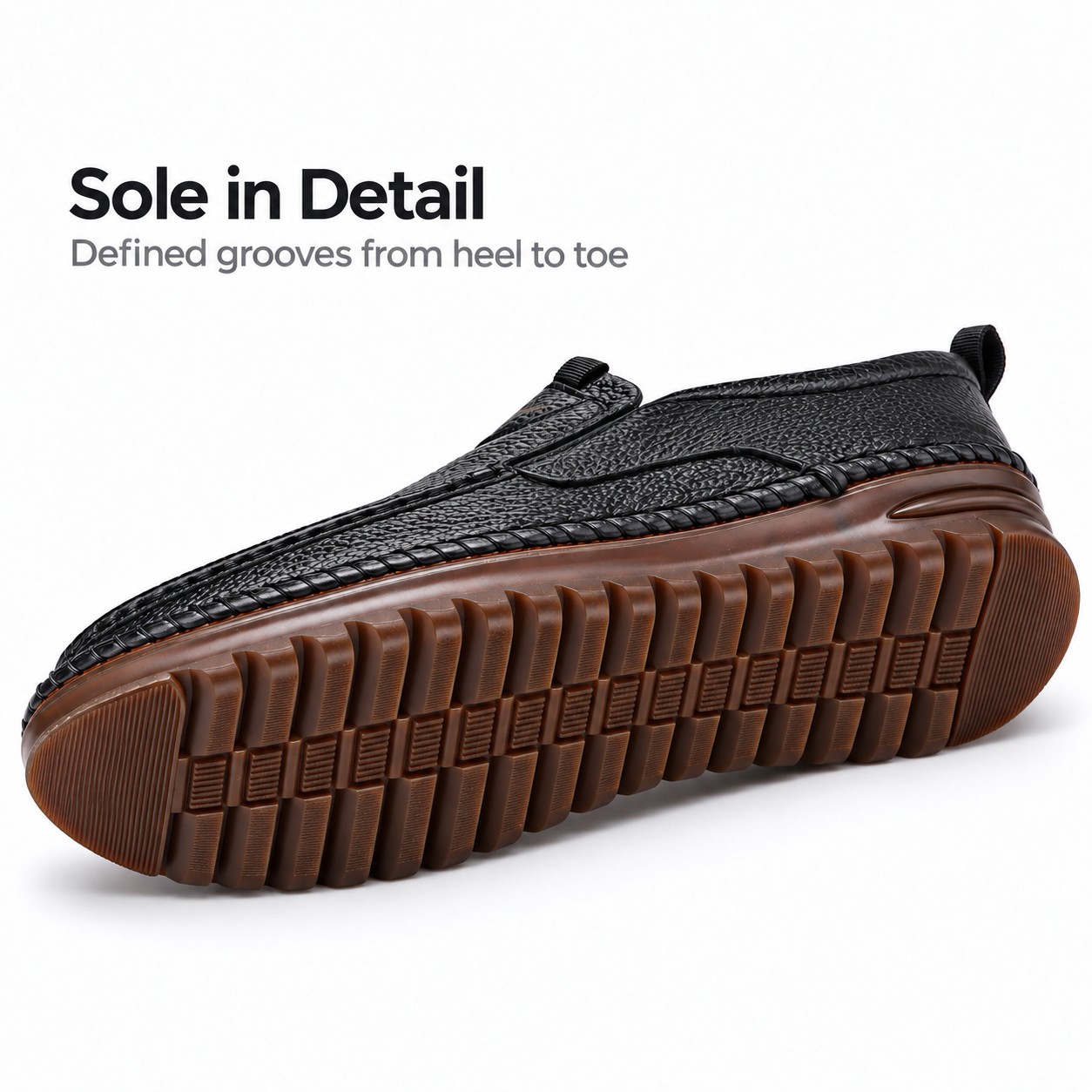 Men's Full-Grain Leather Moc-Toe Slip-On Casual Shoes detail 4