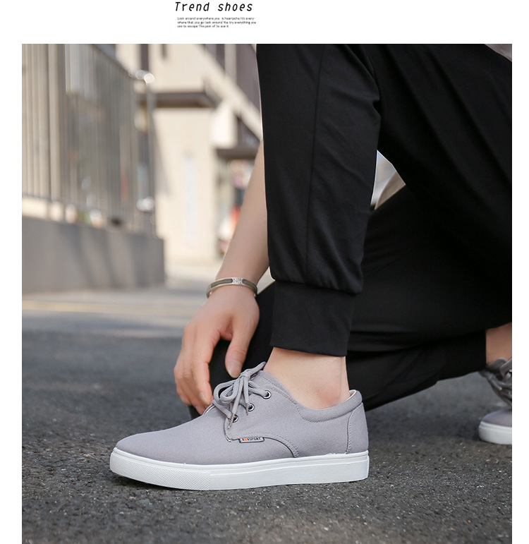 Men's Breathable Canvas Colorblock Casual Shoes detail 11
