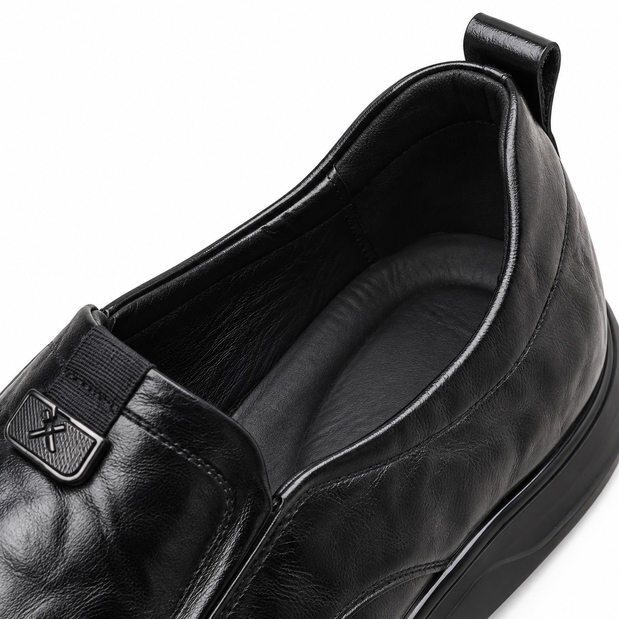 Men's Full-Grain Leather Cushioned Apron-Toe Casual Shoes 10