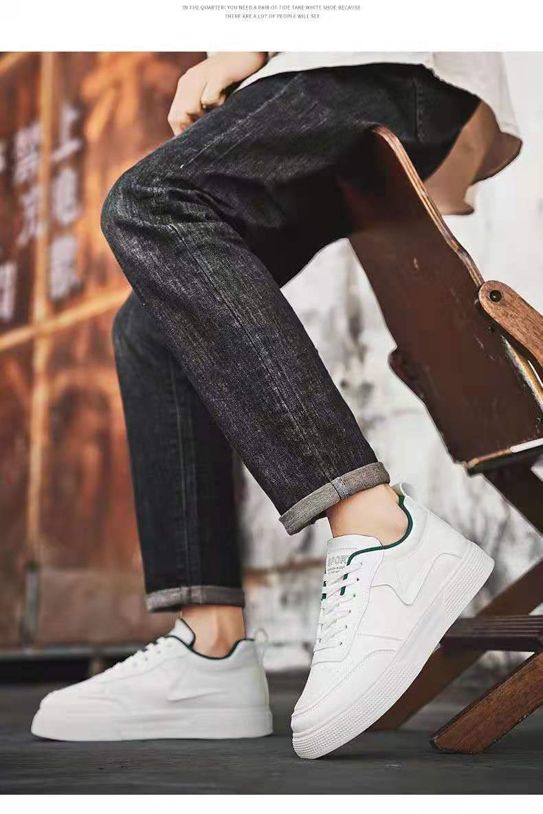 Herren PU-Leder Sneaker Schnürschuhe Casual detail 2