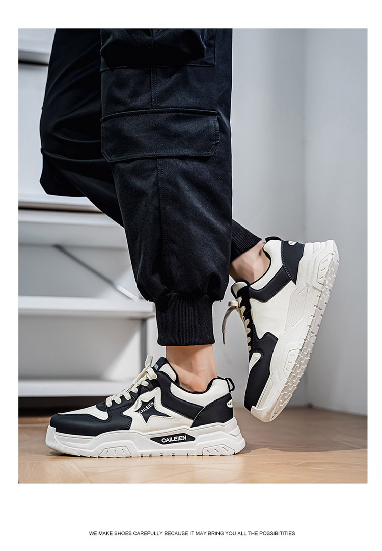 Chaussures casual pour homme à lacets et semelle plateforme color-block detail 9