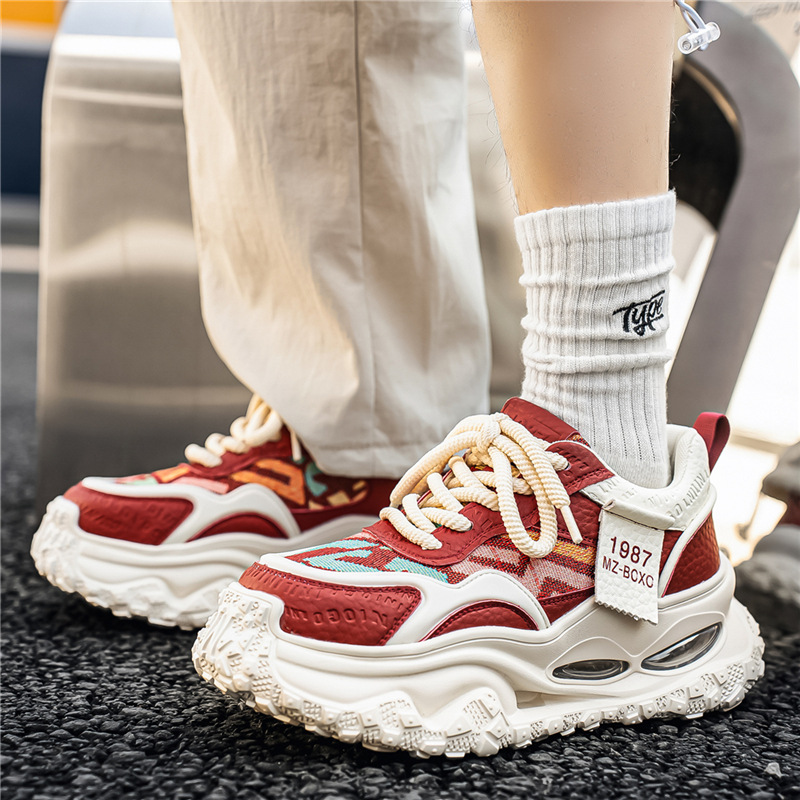 Gedämpfte Plateau-Freizeitschuhe für Herren mit Schnürung 5