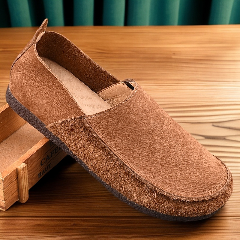 Herren Freizeitschuhe aus echtem Leder zum Hineinschlüpfen detail 8