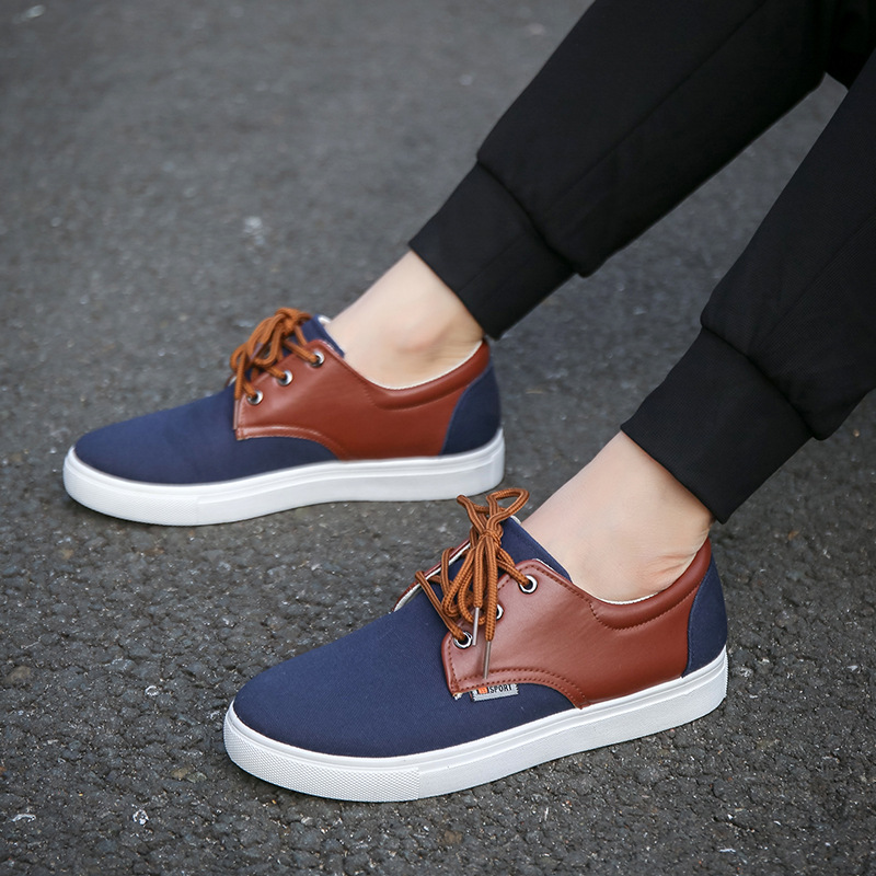 Men's Breathable Canvas Colorblock Casual Shoes 4