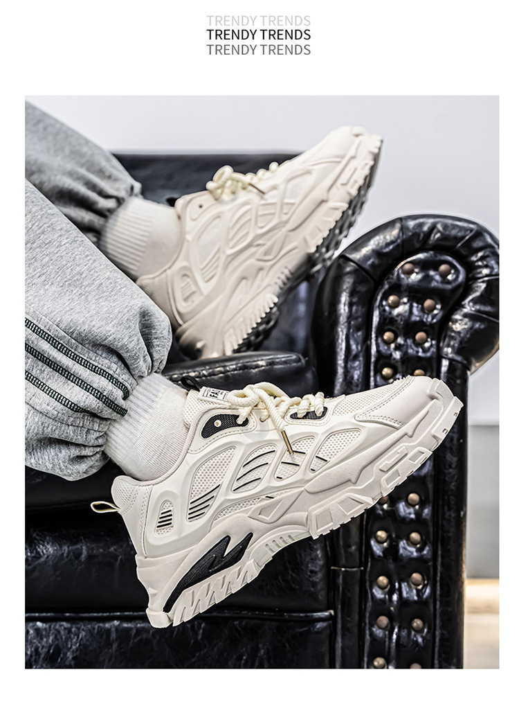 Atmungsaktive Herren-Freizeitschuhe mit Plateausohle und Schnürung detail 6