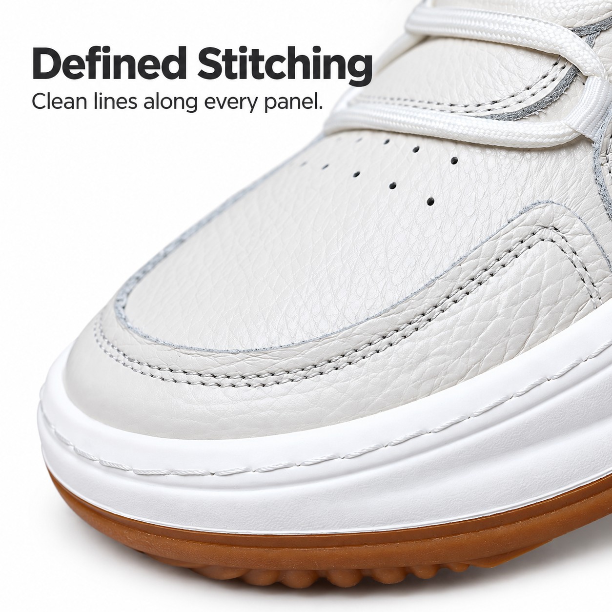 Men's Breathable Full-Grain Leather Low-Top Casual Shoes detail 2