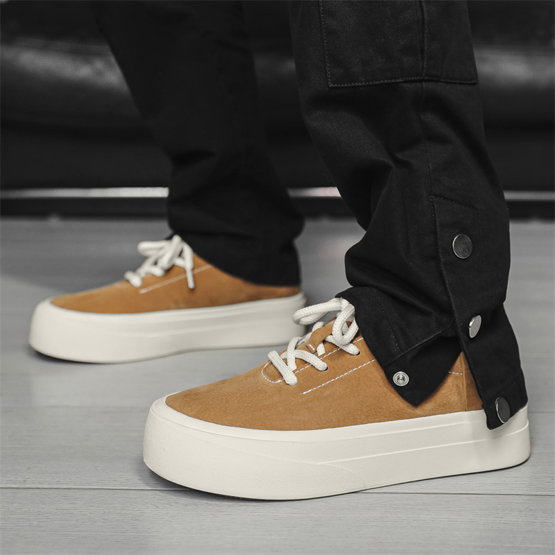 Herren-Freizeitschuhe aus Wildleder mit Plateausohle und Schnürung 4