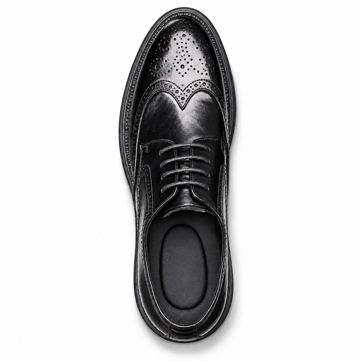 Men's Full-Grain Leather Wingtip Brogue Derby Dress Shoes 6