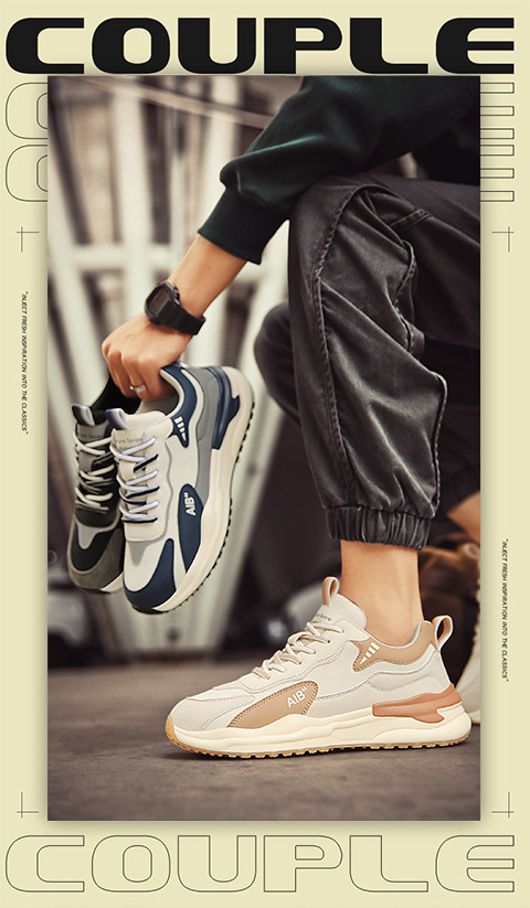 Sneakers casual da uomo stringate e ammortizzate con motivo colorblock detail 1