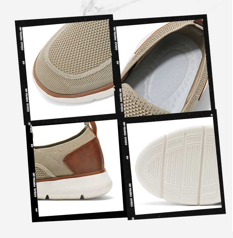Atmungsaktive Strick-Slip-On-Freizeitschuhe für Herren detail 1