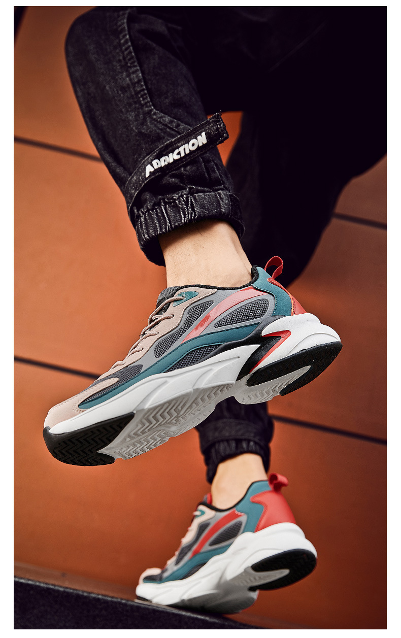 Atmungsaktive Chunky Plateau-Sneaker aus Mesh für Herren detail 7