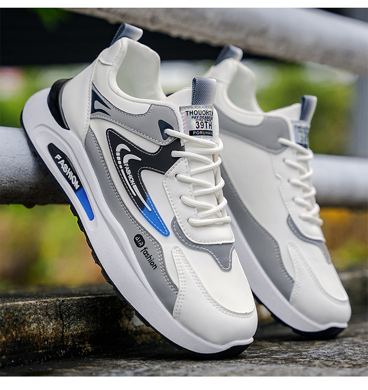 Baskets casual à plateforme et lacets pour homme avec amorti colorblock detail 8