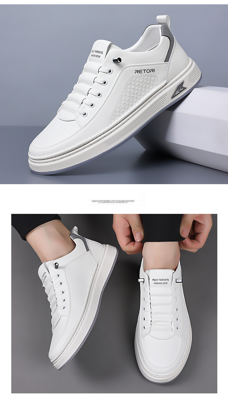 Atmungsaktive Leder-Freizeitschuhe für Herren mit Schnürung detail 5