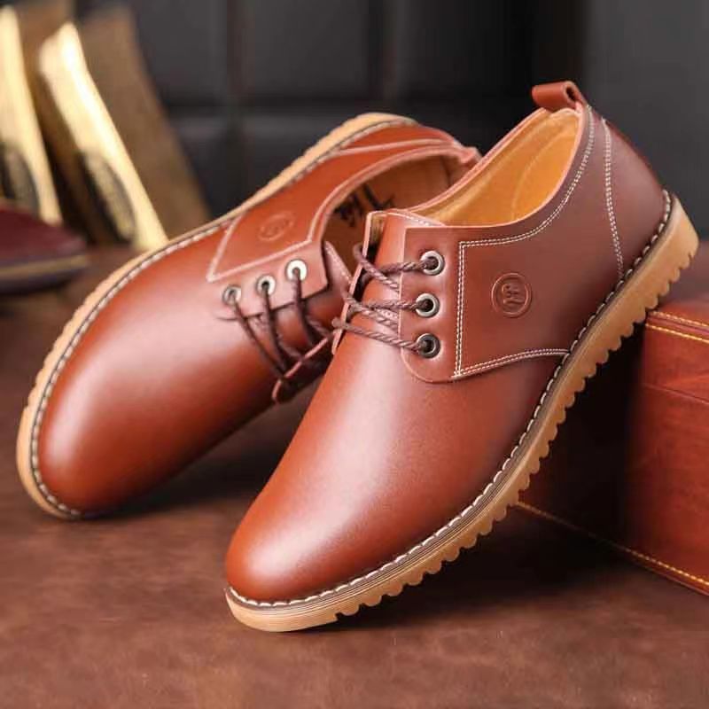 Rutschfeste Herren-Freizeitschuhe aus Leder mit Schnürung