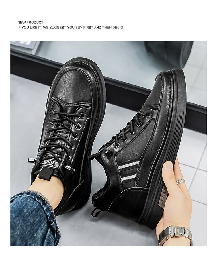 Rutschfeste PU-Leder-Freizeitschuhe für Herren detail 7