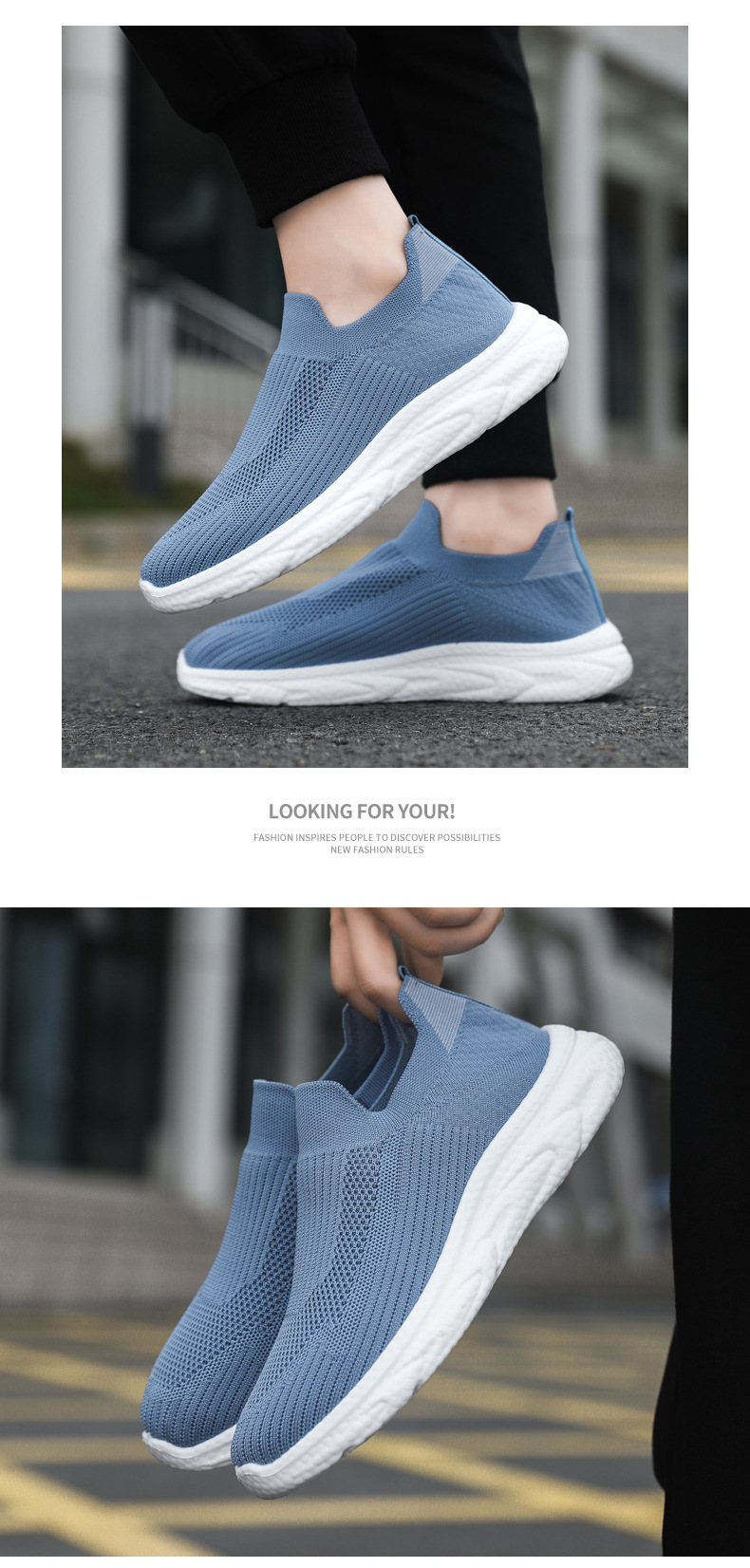 Men's Breathable Knit Slip-On Casual Shoes detail 9