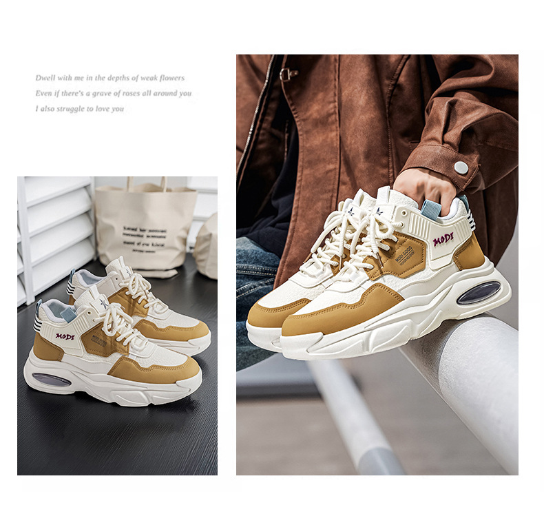 Dikke gedempte casual herenschoenen met colourblock-design detail 10