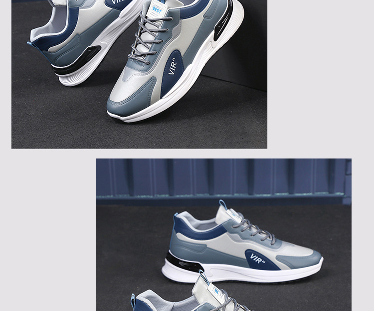 Men's Colorblock Cushioned Lace-Up Casual Sneakers detail 17