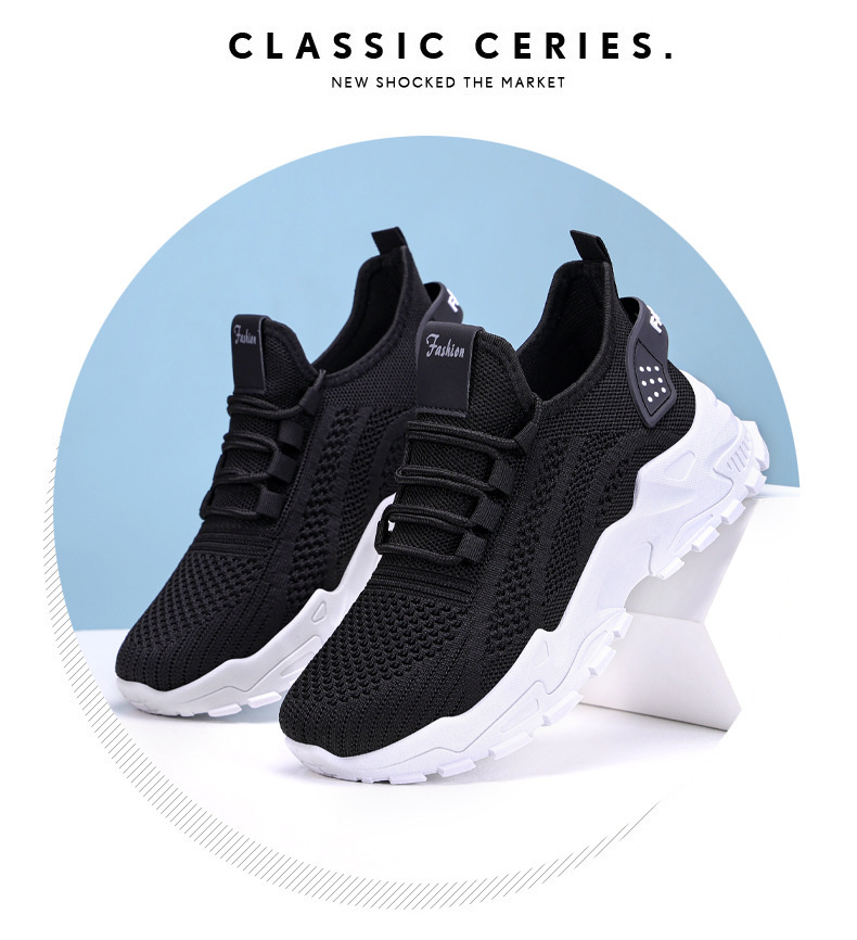 Ademende chunky platform sneakers voor dames van gebreid materiaal detail 16