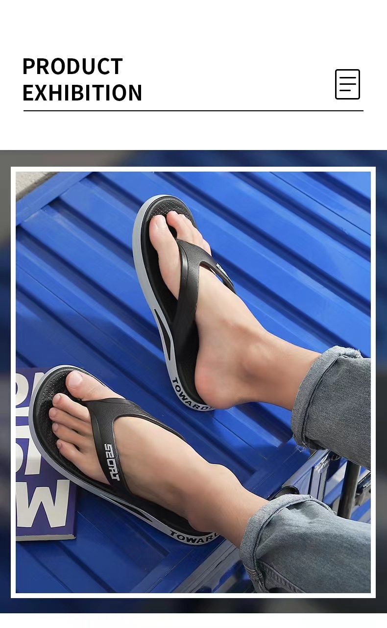 Men's Sporty Non-Slip Cushioned Beach Flip-Flops detail 9