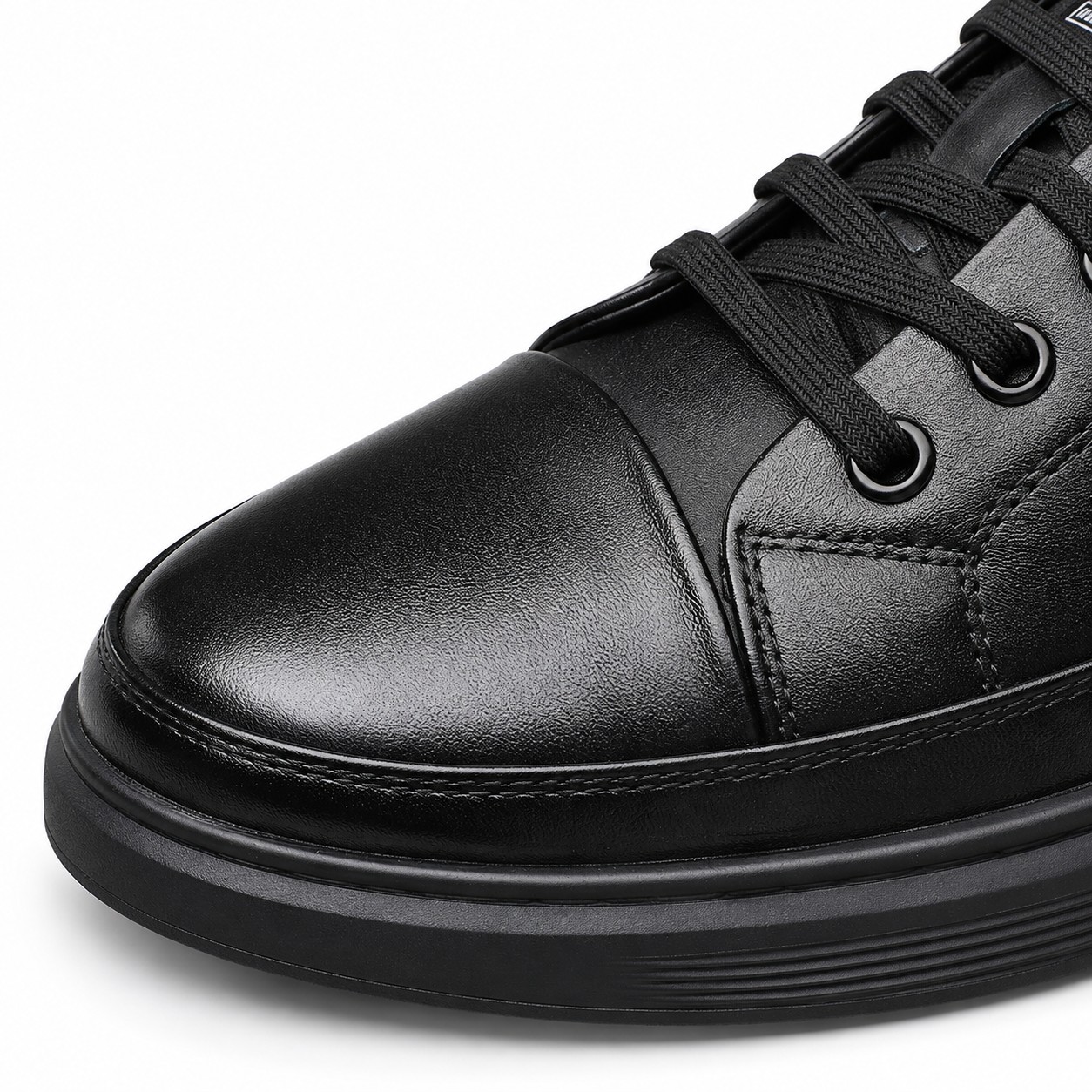 Men's Full-Grain Leather Cushioned Lace-Up Casual Shoes 7