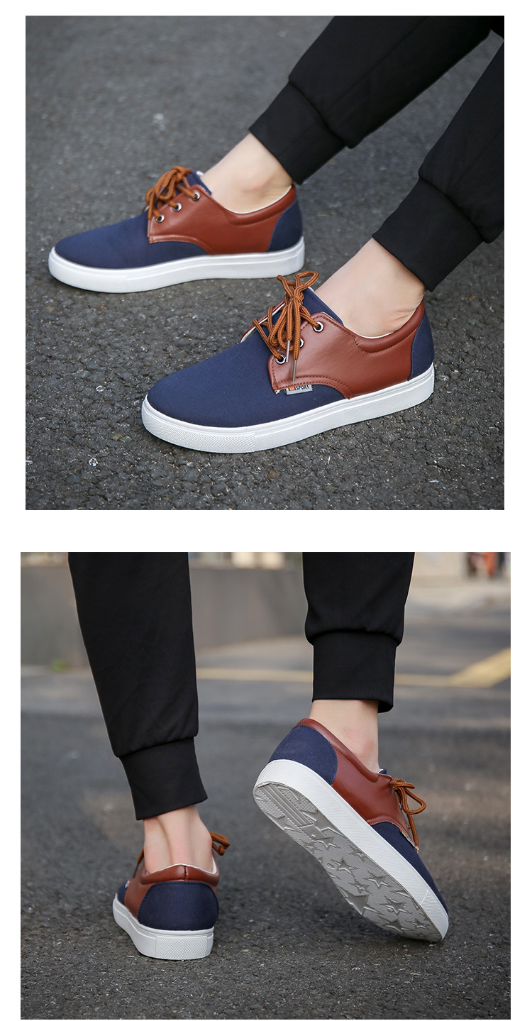 Men's Breathable Canvas Colorblock Casual Shoes detail 6