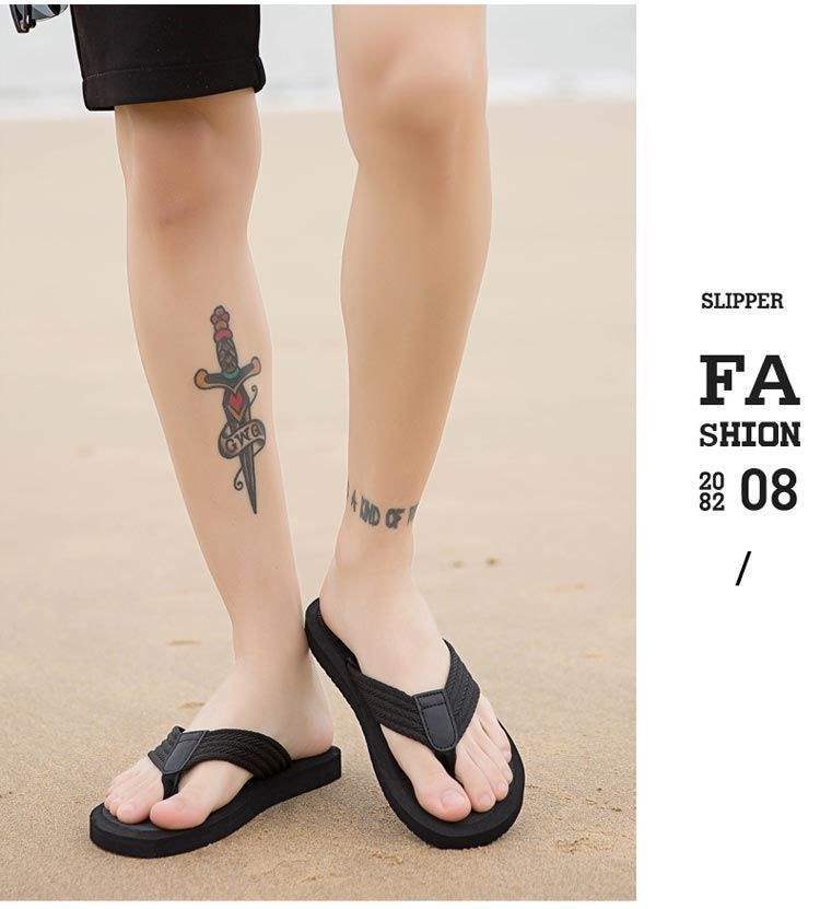 Men's Lightweight Braided Strap Beach Flip-Flops detail 4