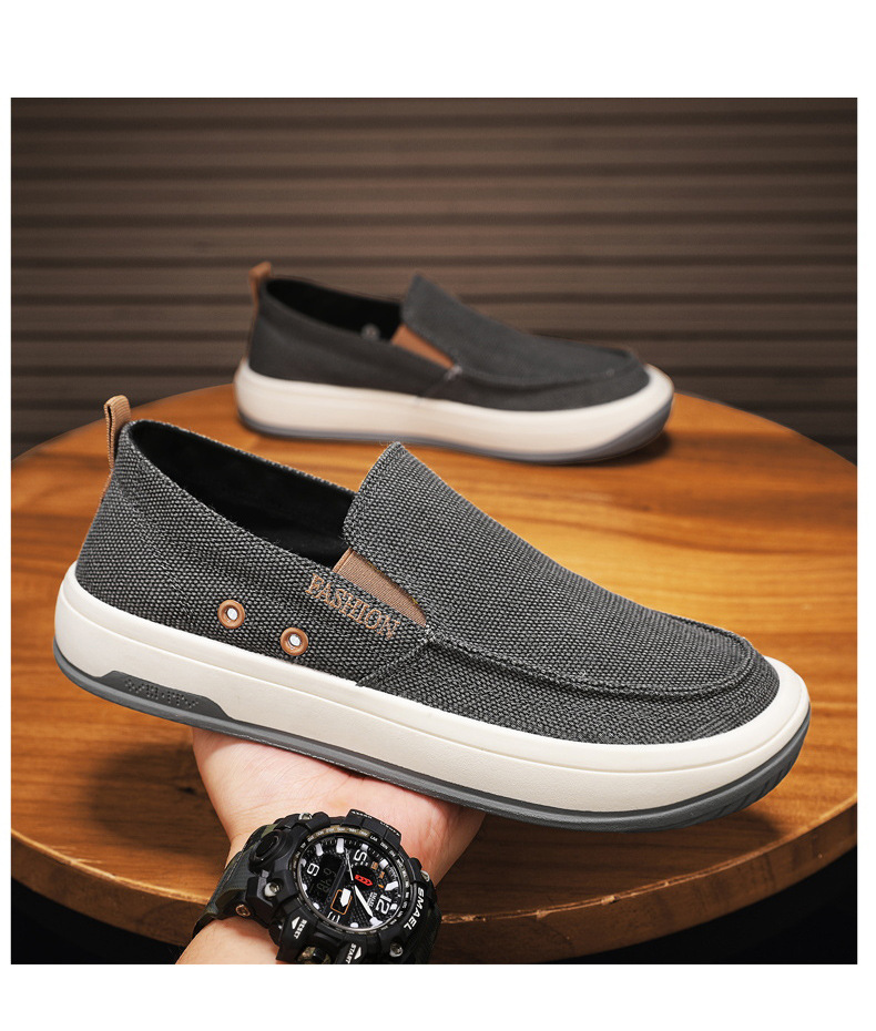 Atmungsaktive Canvas-Slip-On-Freizeitschuhe für Herren detail 9